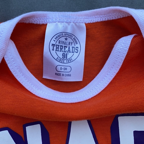 Rivalry Threads Kids Unisex Size 6-9 Month, Clemson Tiger Orange & Purple set. - Picture 3 of 7